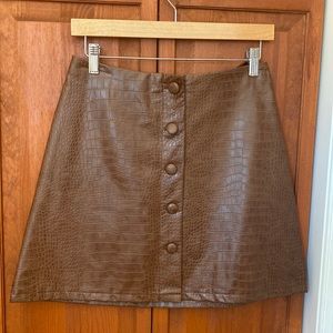 Pleather snakeskin mini skirt